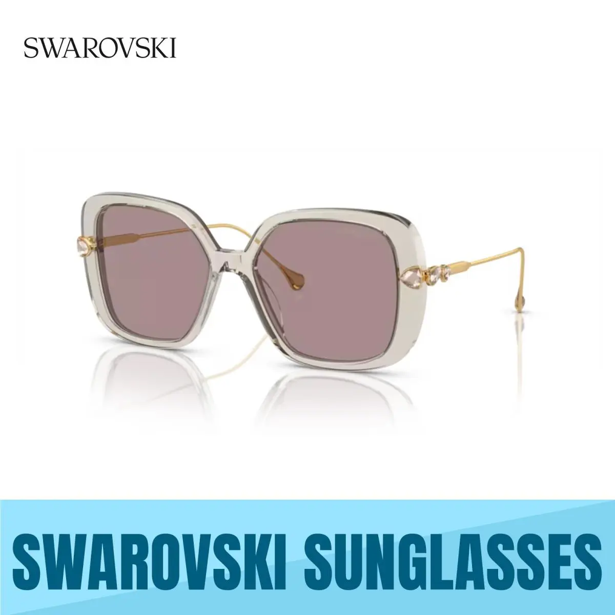 Swarovski 0SK6011 3003LA Transparent Light Brown-violet Lens Sunglasses 55MM