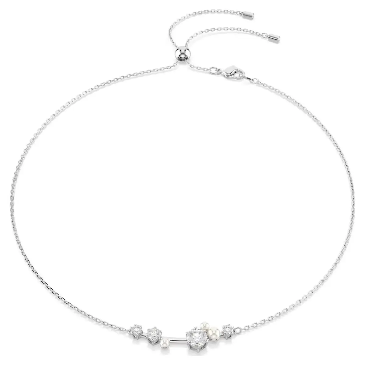 Constella Necklace Crystal Pearl Round Cuts White Rhodium Plated by Swarovski