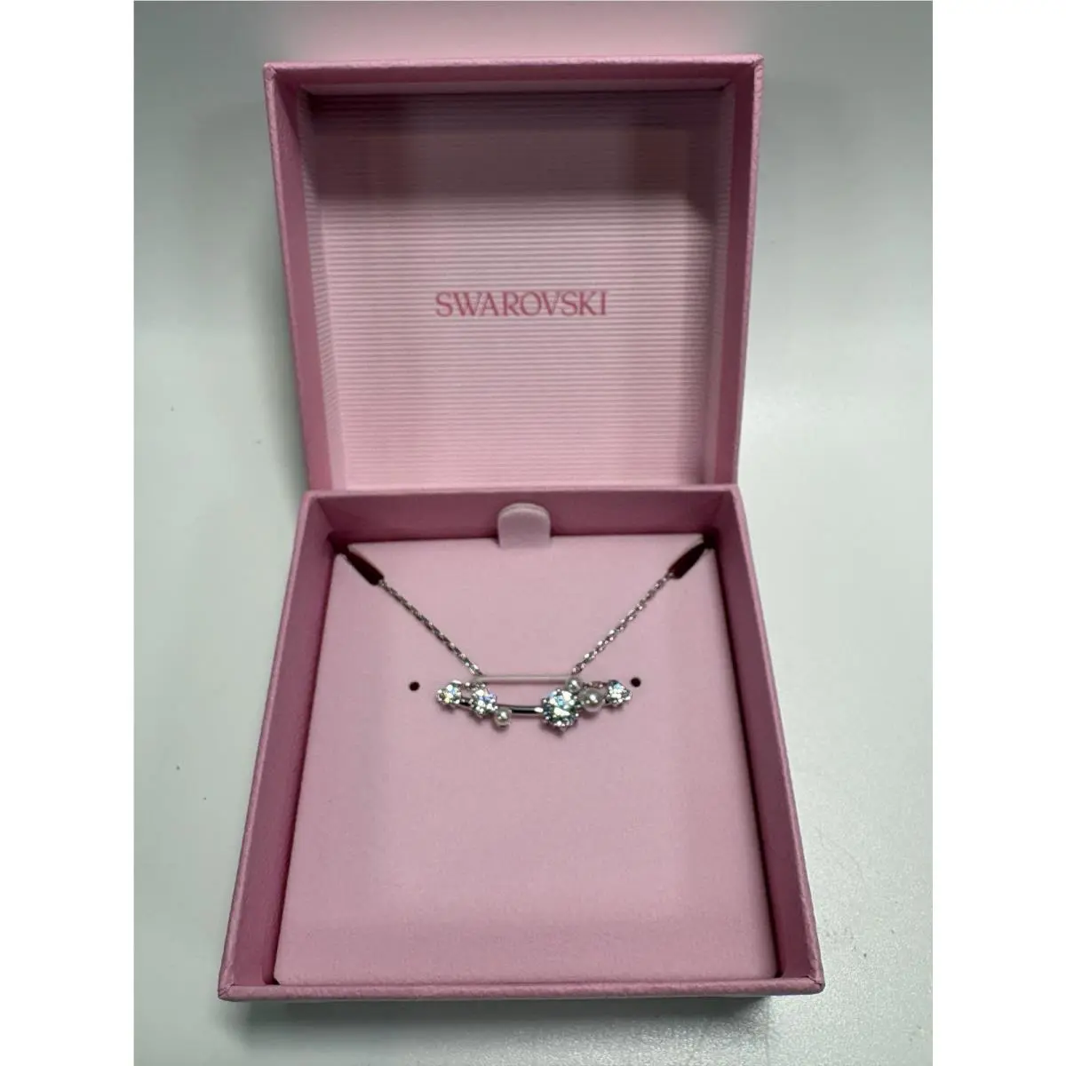 Swarovski Constella Crystal Pearl Necklace White Rhodium-plated