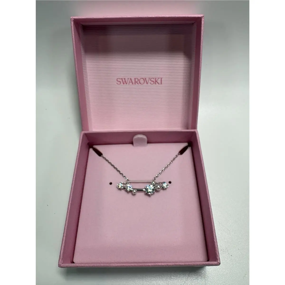 Constella Crystal Pearl Necklace White Rhodium-plated by Swarovski