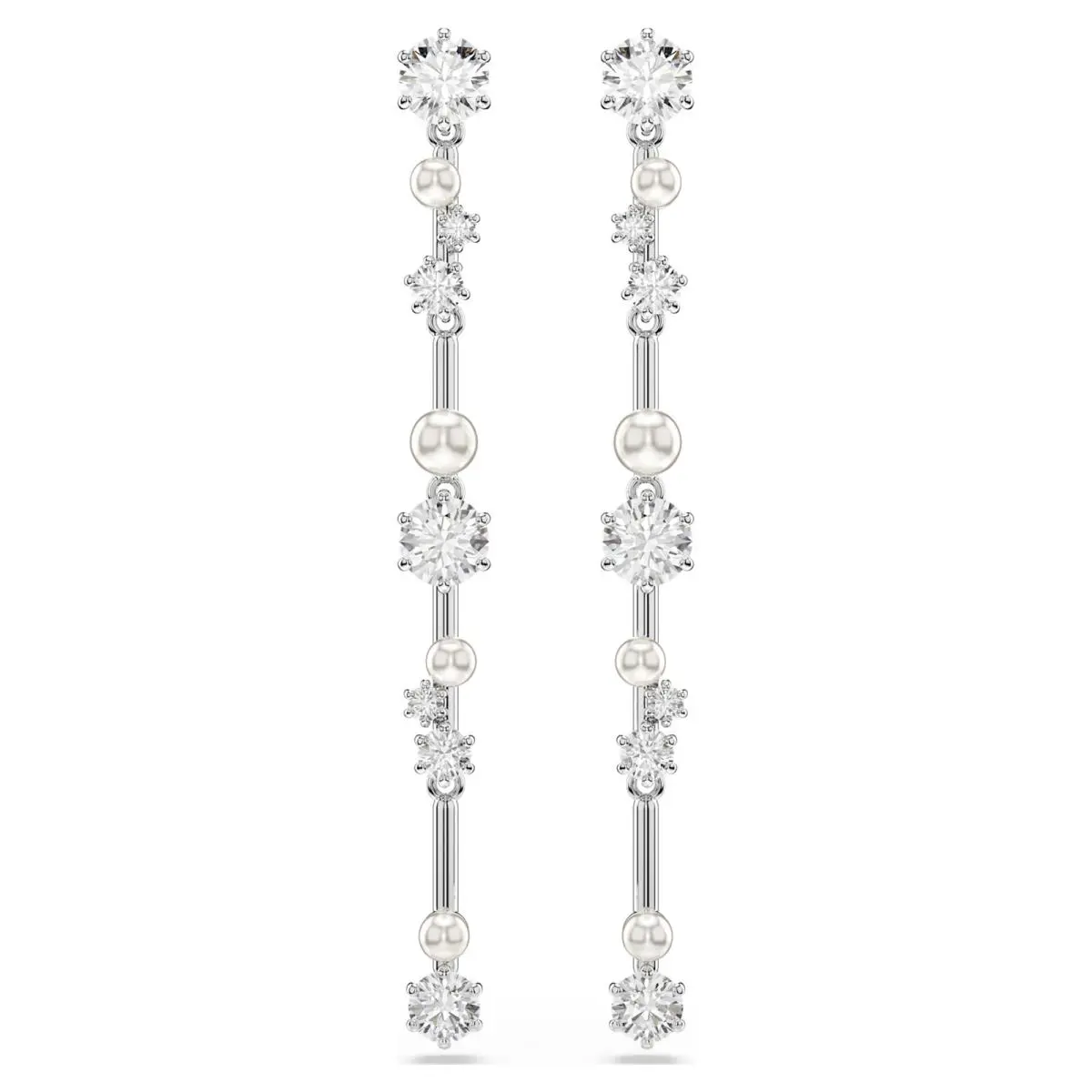 Swarovski Constella Drop Earrings Crystal Pearl Round Cuts 5705614