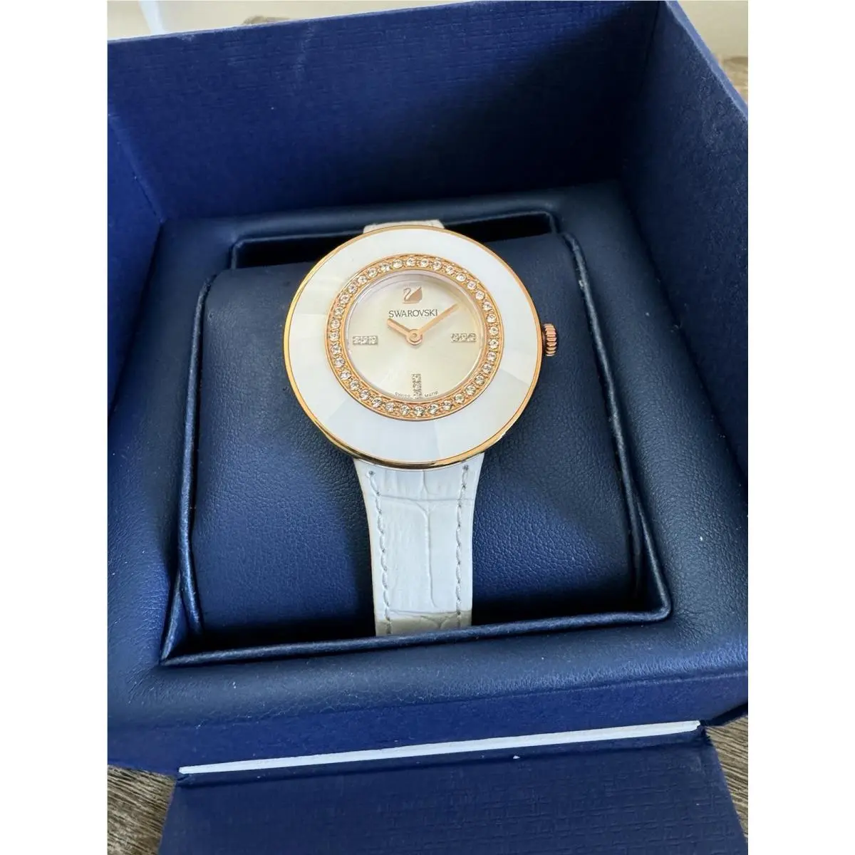 Octea Dressy White Ceramic Bezel Rosegold Tone Watch 5182265 by Swarovski