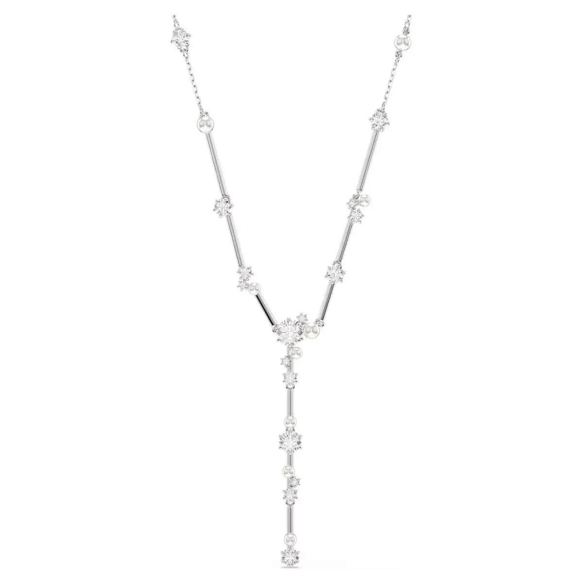 Swarovski Constella Y Necklace Crystal Pearl Round Cuts White Rhodium 5711830