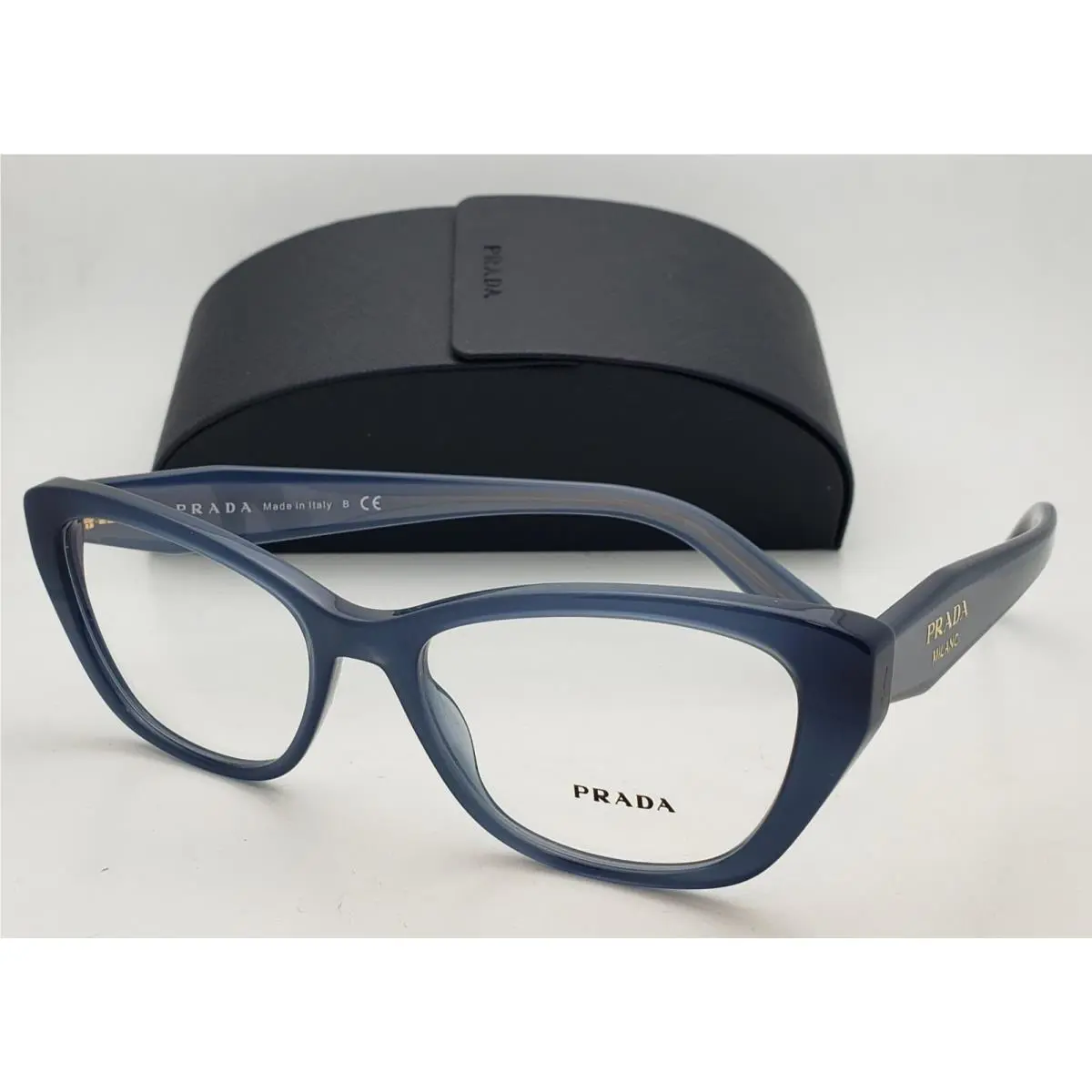 Prada Reading Glasses Vpr 19W 07Q-1O1 53-17 140 Blue Opal Frames Readers