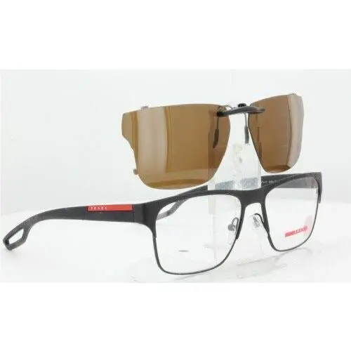 Prada sunglasses - PRADA VPS52G-57X17-T Polarized Clip-On Sunglasses - Grey, Revo Blue Mirrored, and 12 other lens s to choose: REVO Blue Mirrored