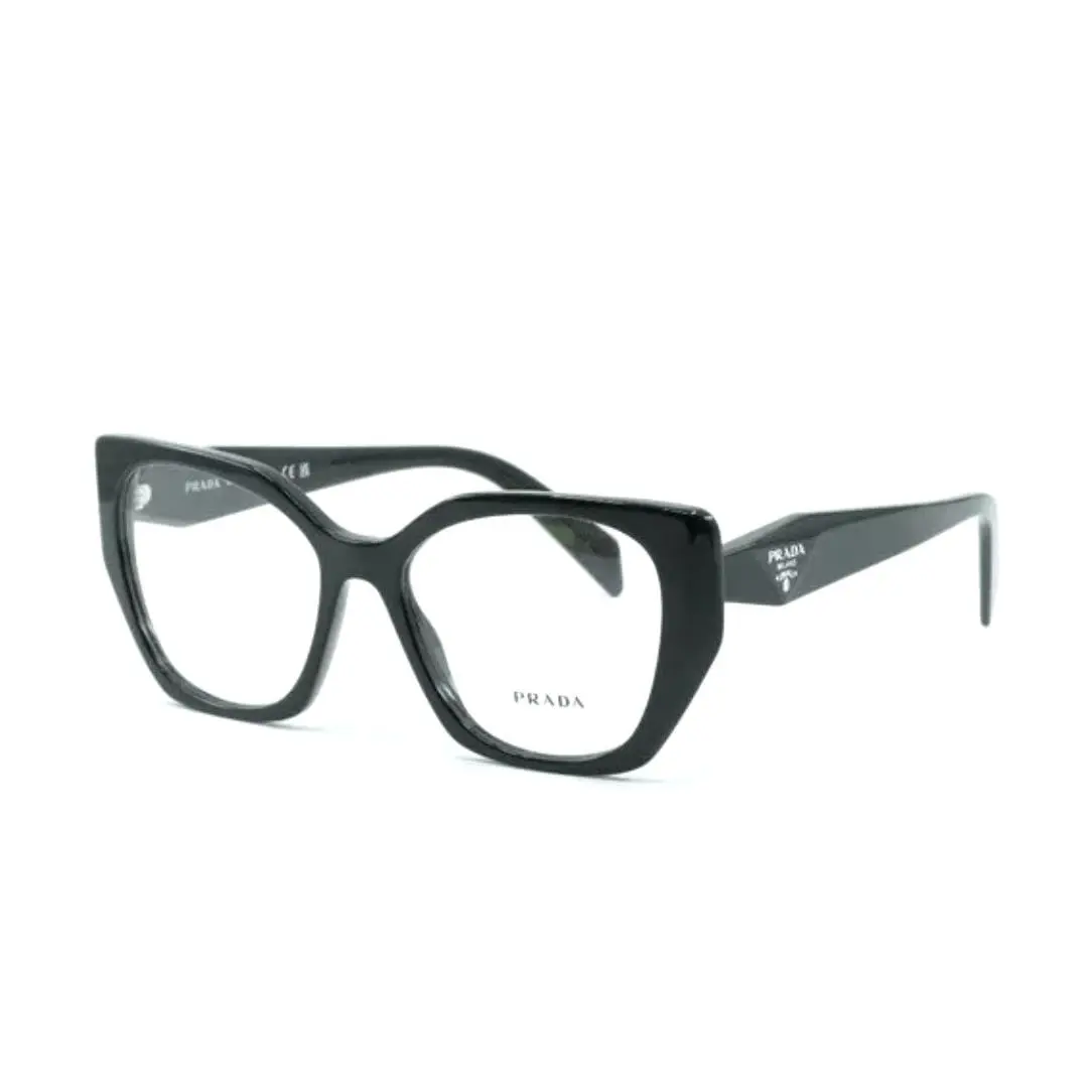 Prada Reading Glasses Vpr 18W 1AB-1O1 54-17 145 Black Cat Eye Frames Readers