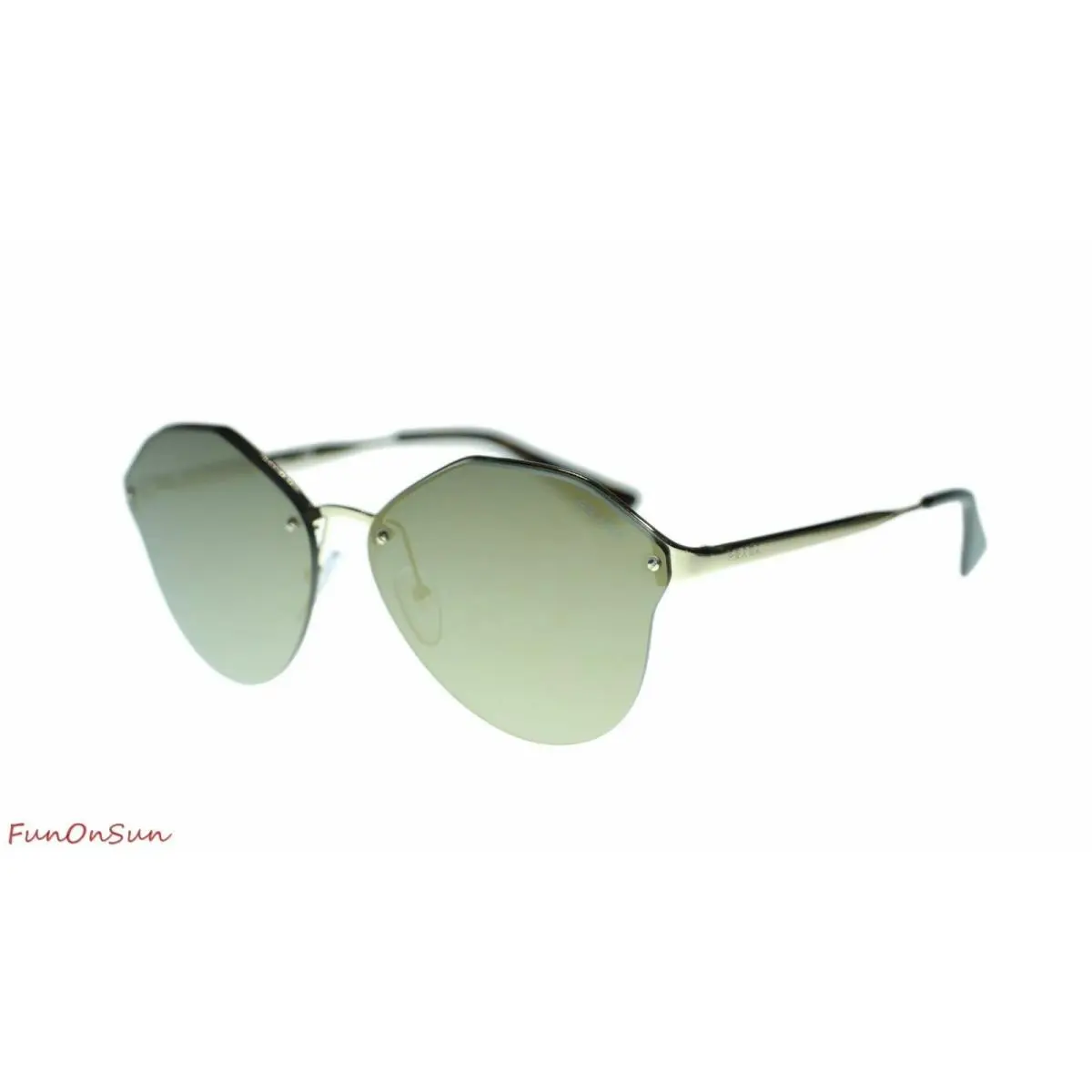 Womens Sunglasses PR64TS Round Metal Frame 66mm SVN4L0 Pale Gold Dark Grey Mirror Gold by Prada