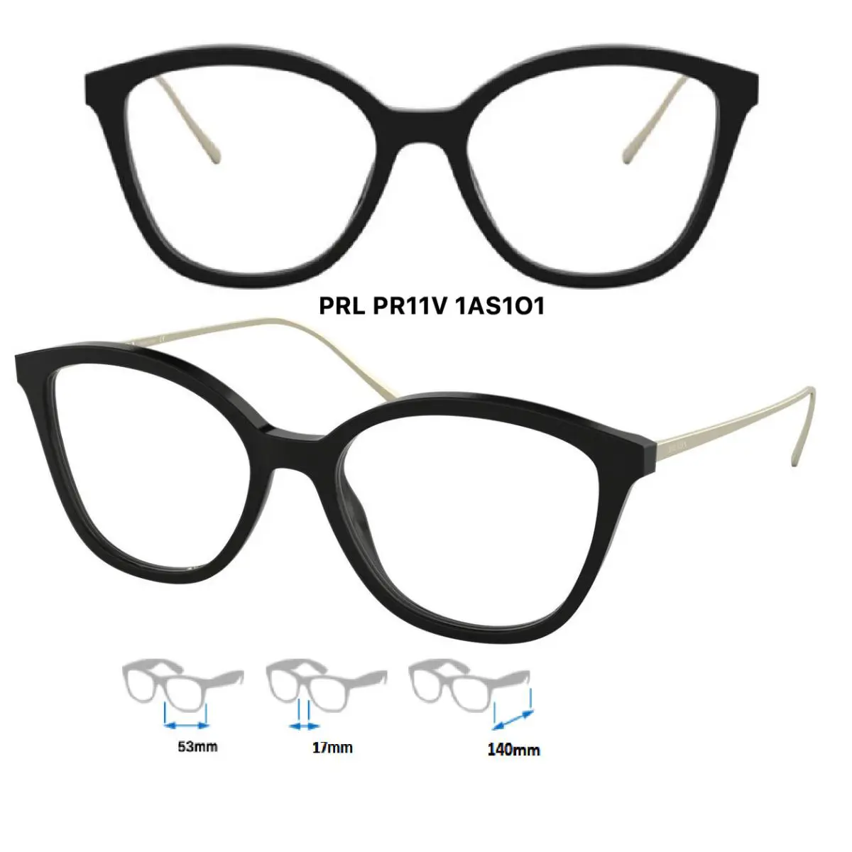 Prada VPR11VV Eyeglass Frames Multiple Colors 53X17X140
