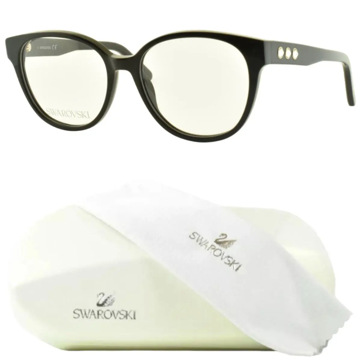 Swarovski SK5431 001 Black Oval Full Rim Womens Optical Frame