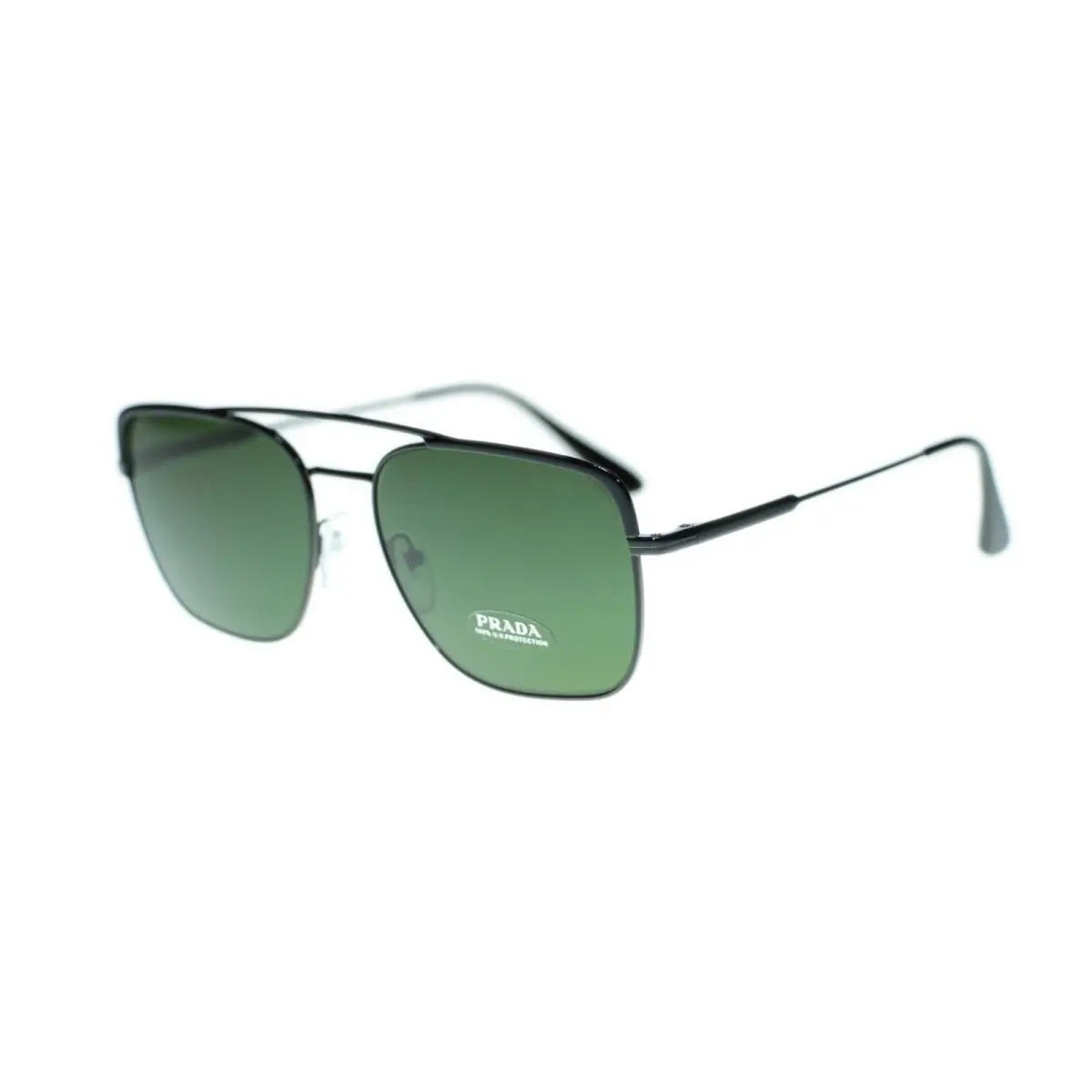 PR53VS Conceptual Metal Frame Sunglasses 1AB1I0 Green Lens by Prada