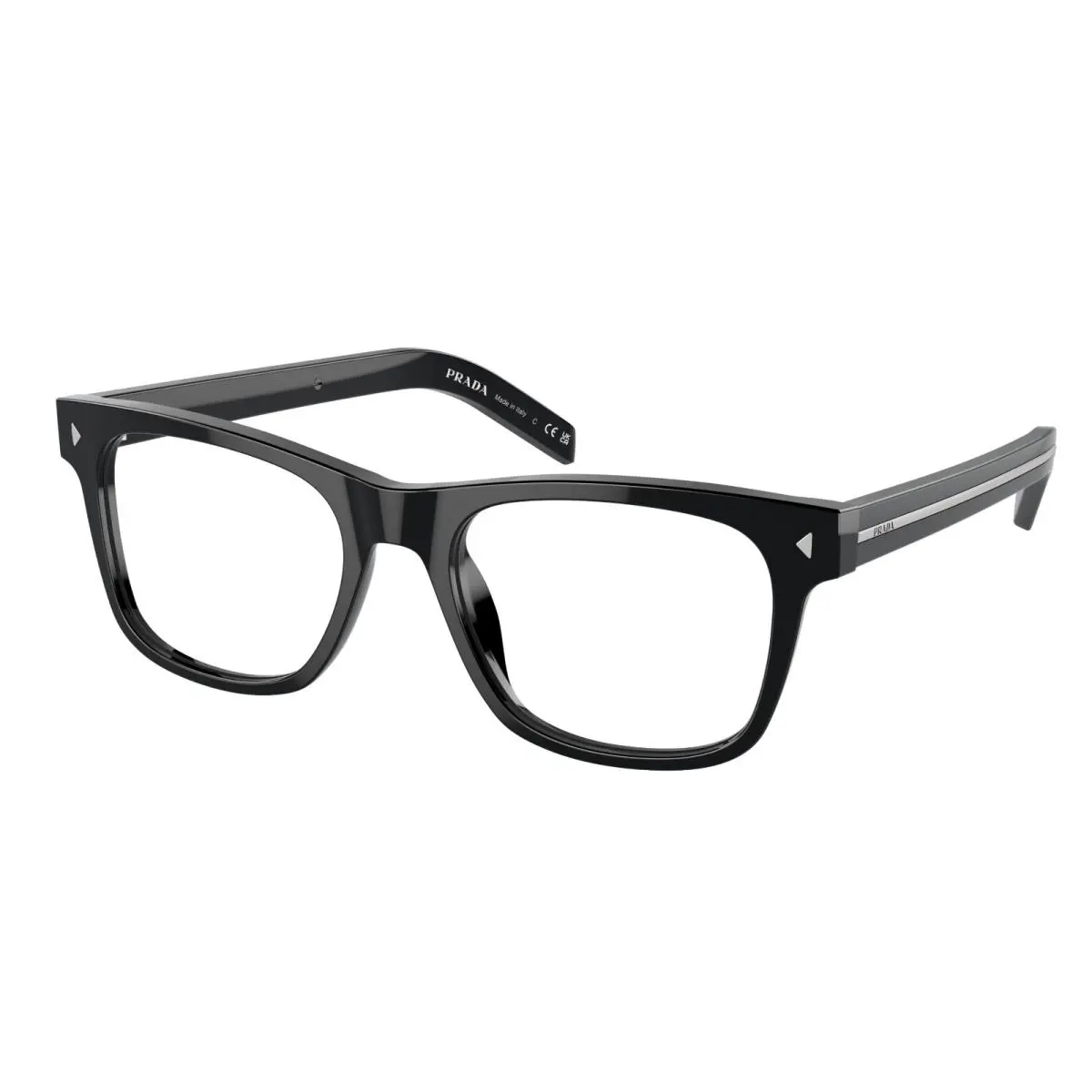 Prada Reading Glasses Vpr A13 16K-1O1 54-19 150 Large Black Frames Readers - Frame: Shiny Black, Lens: Clear