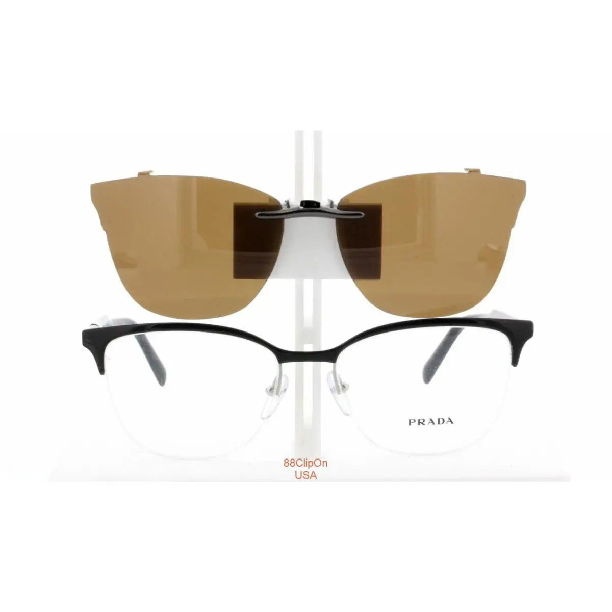 Custom Made For Prada VPR53V-53X17 Polarized Clip-on Sunglasses Eyeglasses Not
