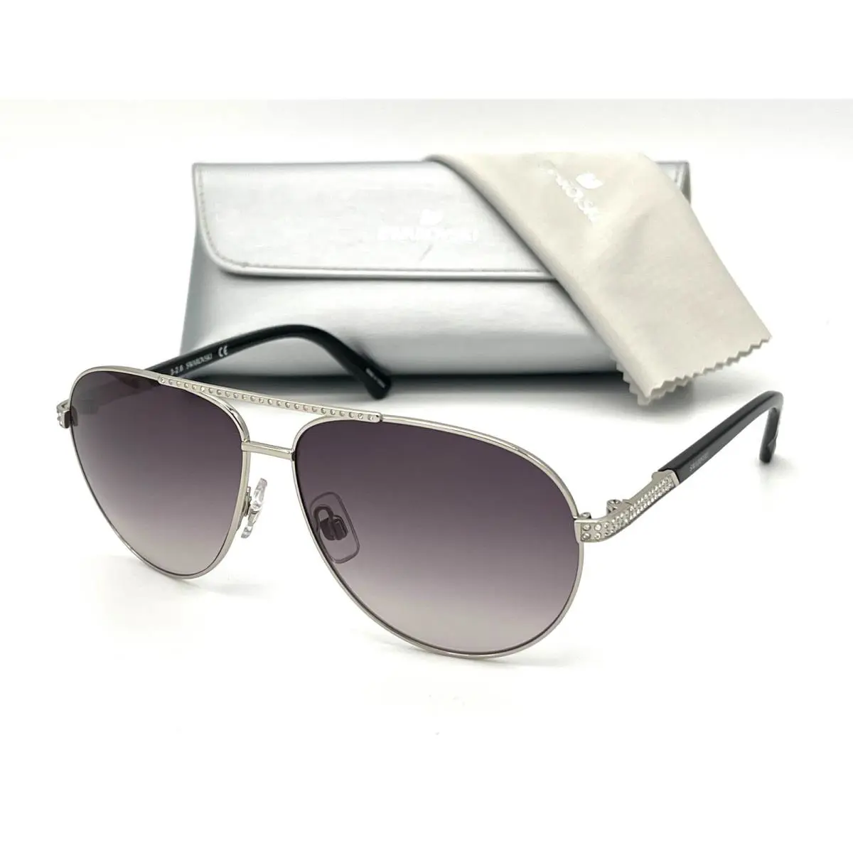 Swarovski Elis SK0078 16B Silver Black / Gray Gradient 59mm Sunglasses