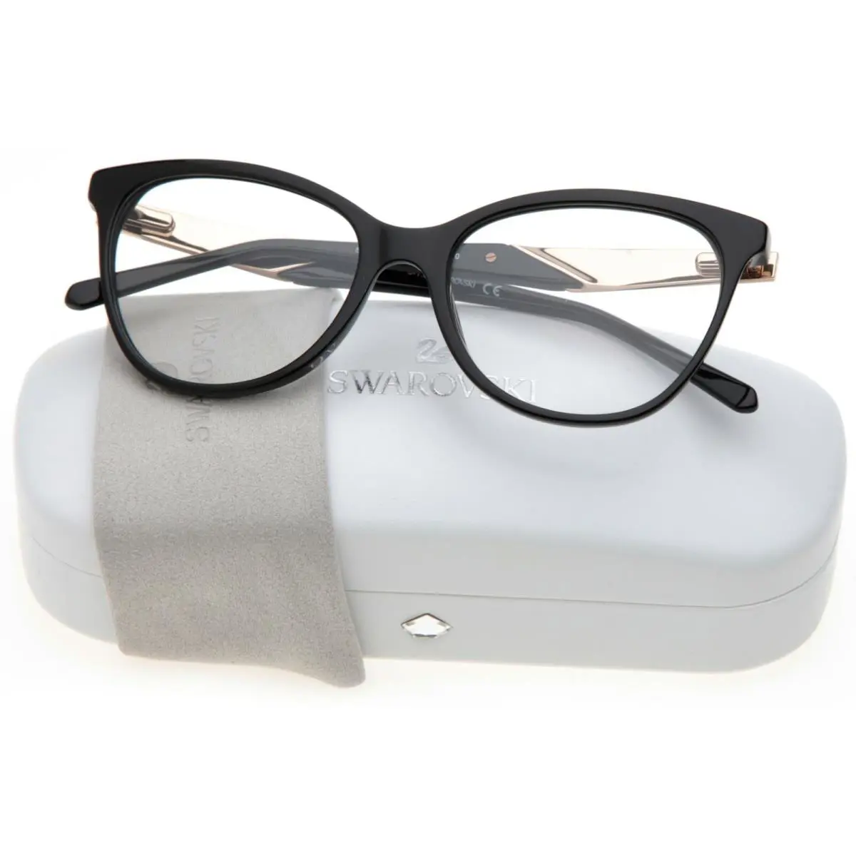 Swarovski SW 5224 001 Black Eyeglasses Glasses Frame 54-16-140 B42mm Italy