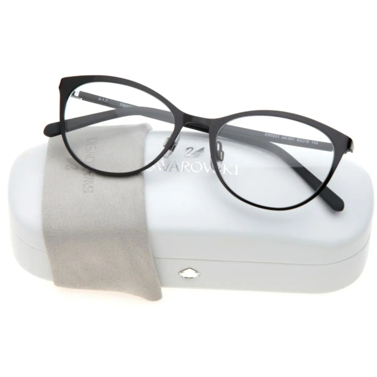 Swarovski SW 5231 001 Black Eyeglasses Glasses Frame 52-18-140 B39mm Italy