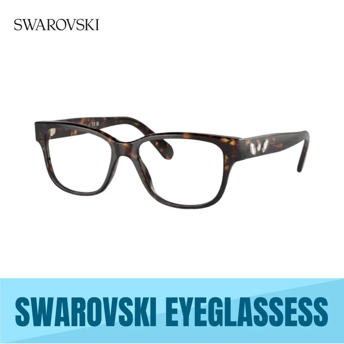 Swarovski 0SK2007 1001 Havana Eyeglasses -demo Lens 52MM