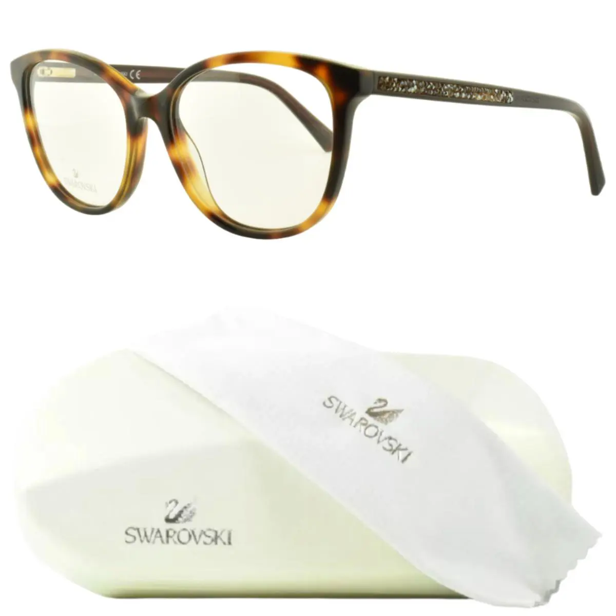 Swarovski SK5264 052 Tortoiseshell Square Full Rim Womens Optical Frame - Frame: Tortoiseshell