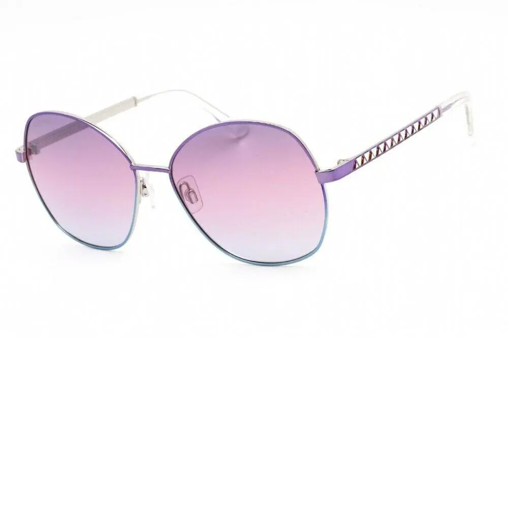 Swarovski Pastel Gradient Round Metal Sunglasses in Case