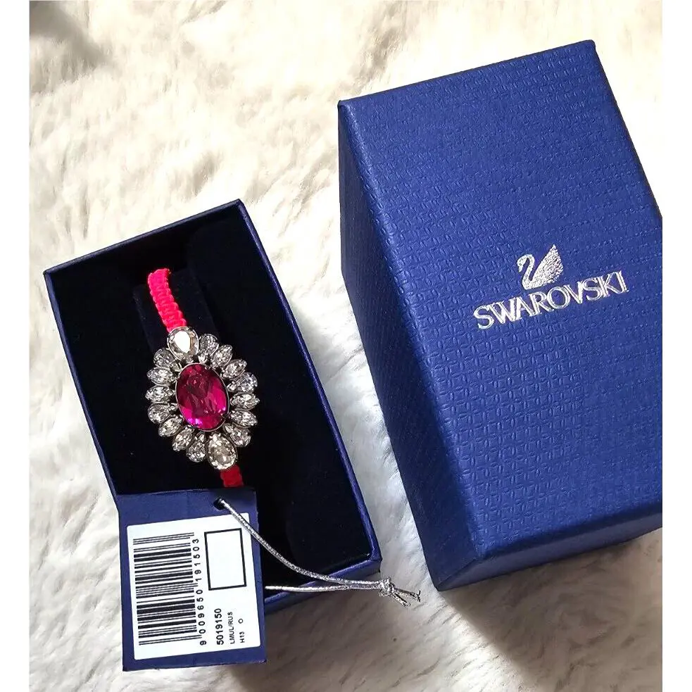 Swarovski By Shourouk Pink Cord Bracelet Comes Wtih Box