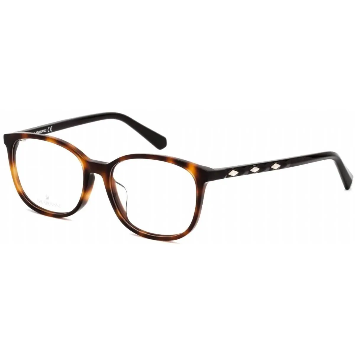 Swarovski SK5300­F 052 Square Dark Havana Eyeglasses - Frame: Dark havana