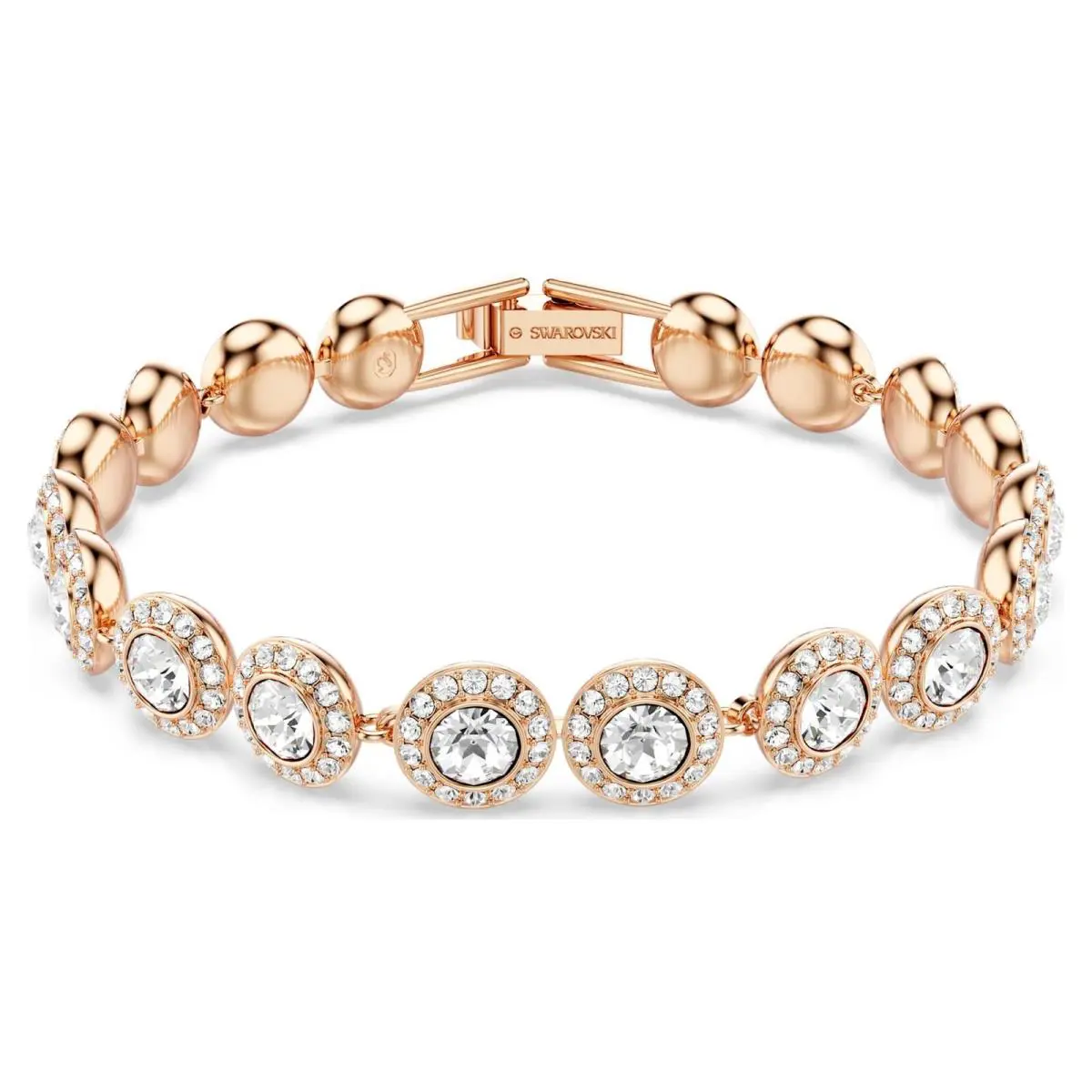 Swarovski Una Angelic Tennis Bracelet Round Cut Pavé Medium Rose Gold-tone