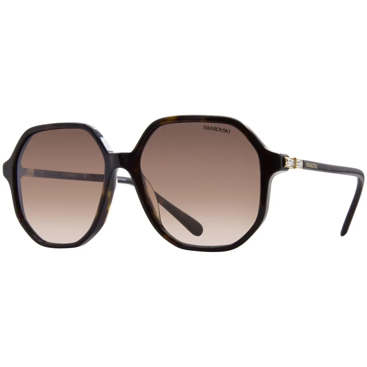 Swarovski SK6003 100213 Sunglasses Women`s Havana/brown Gradient Lenses 57mm - Frame: Havana, Lens: Brown