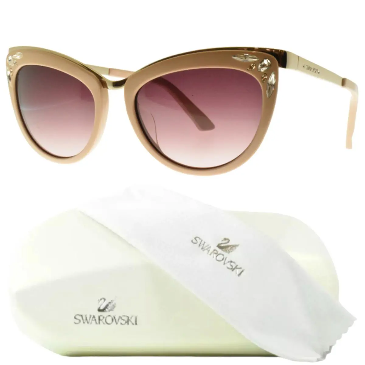 Swarovski SW0102-F 72F Pink Full Rim Womens Sunglasses