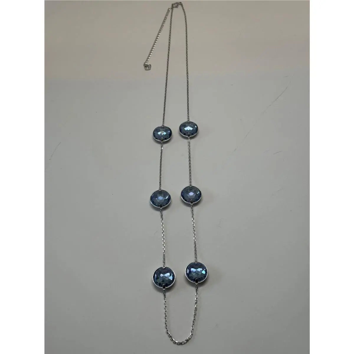 Swarovski Women`s Globe Strandage Silver-plated Round Cut Blue Crystal Necklace