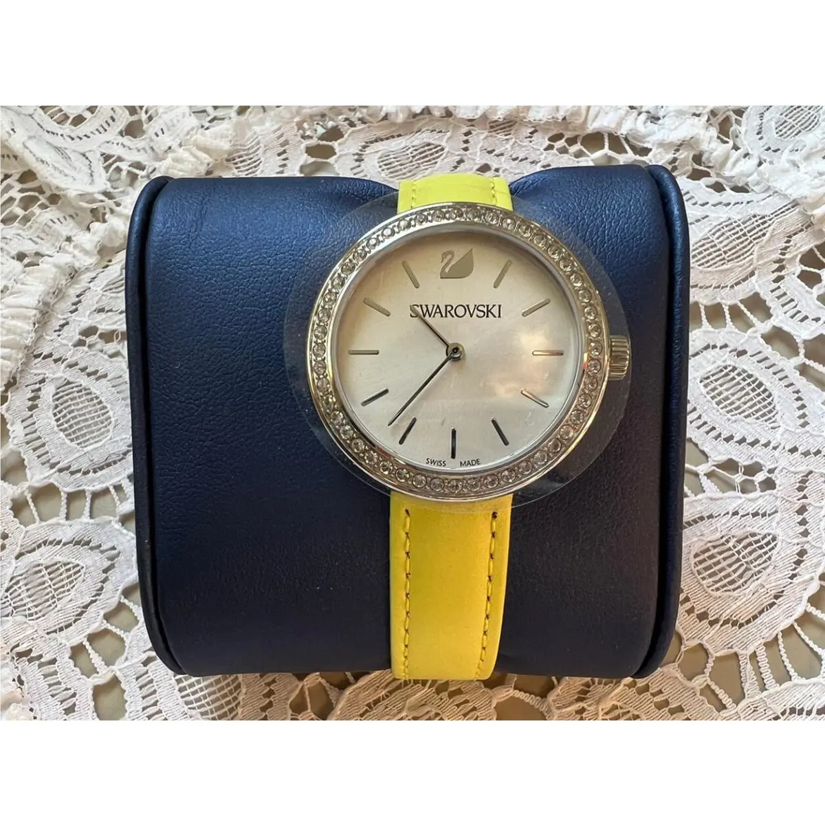Swarovski Women`s Citra Light Green Leather Swiss Quartz Watch Battery