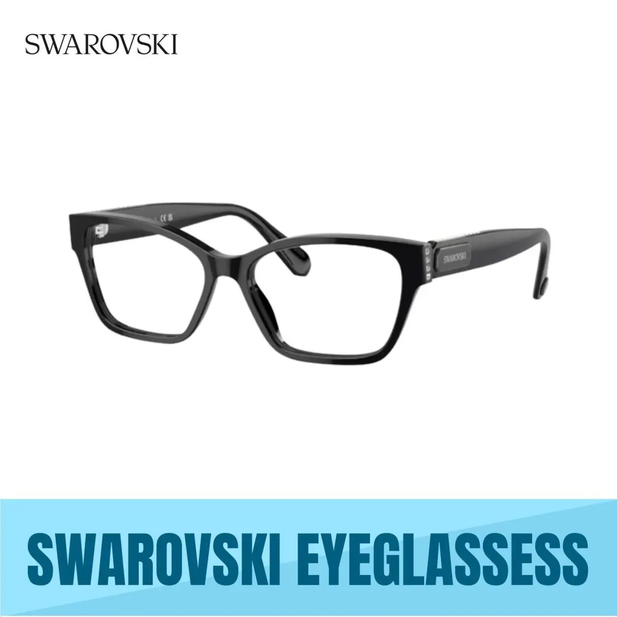 Swarovski 0SK2013 1010 Black/grey - Demo Lens Eyeglasses 52MM
