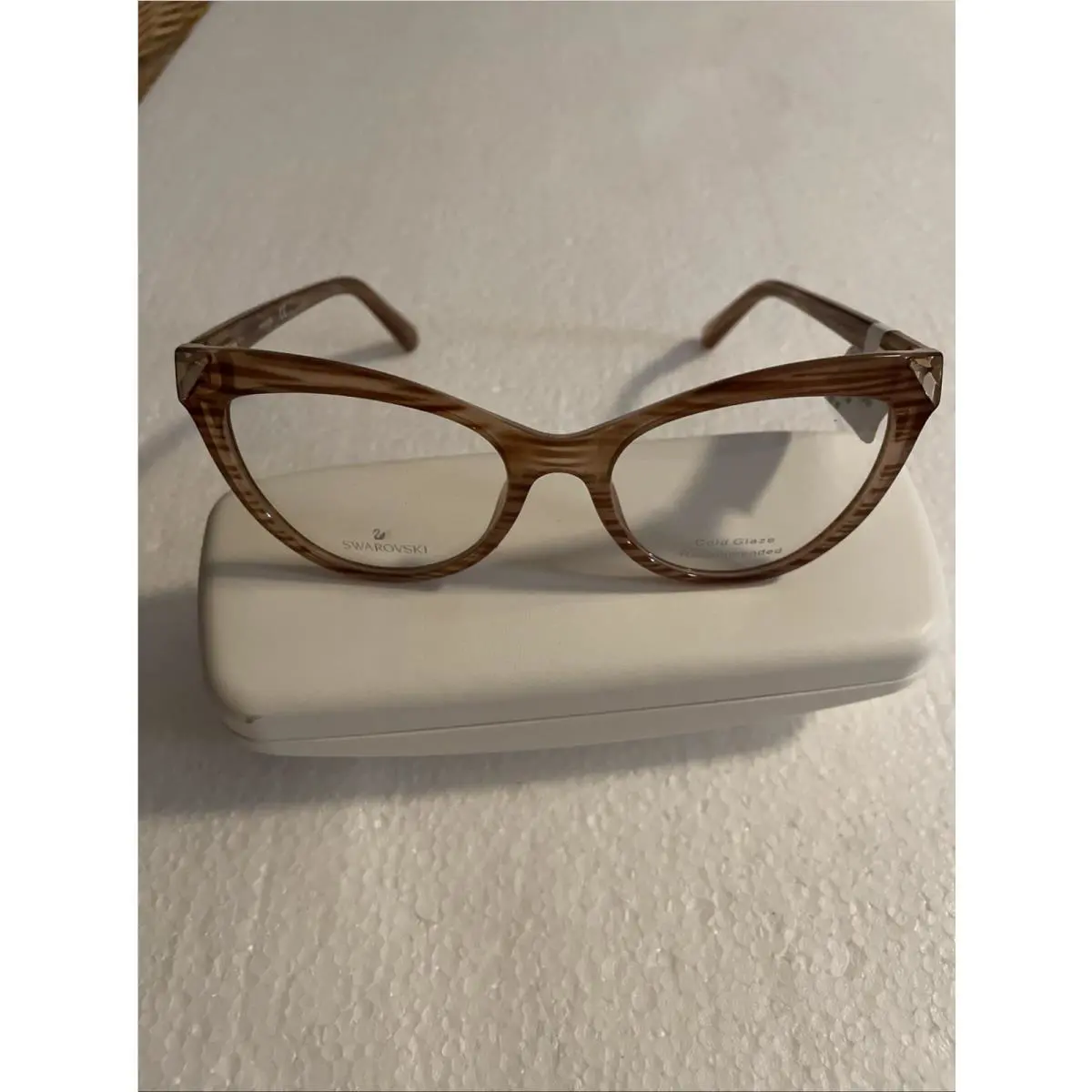 Swarovski Cat Eye Ladies Eyeglass Frames SK5268 047-light Brown-51/17/140