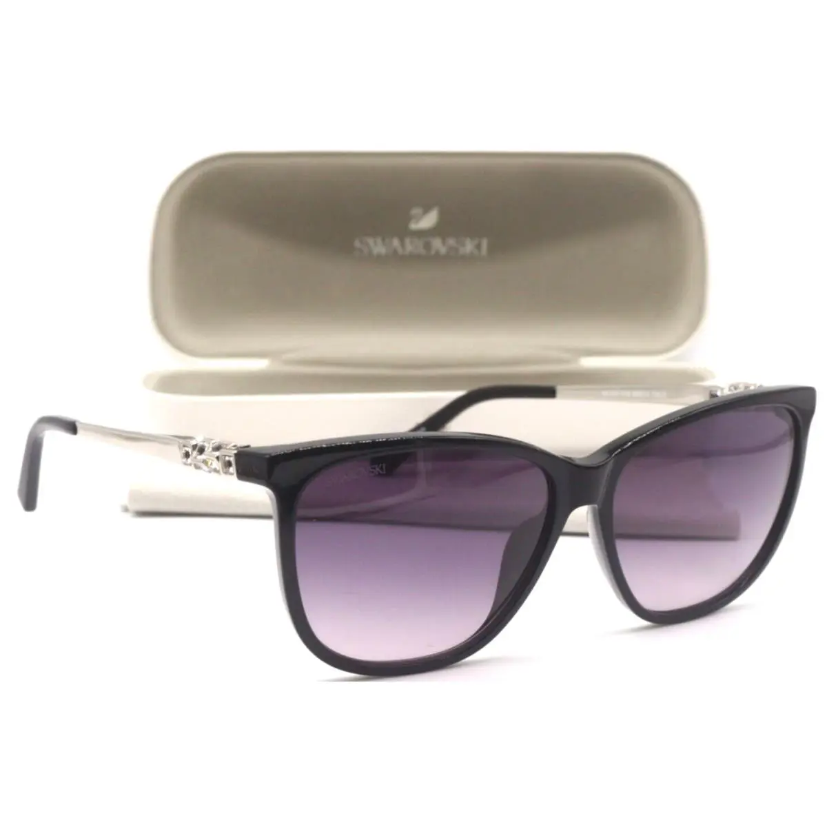 Swarovski SK 225 01B Black Silver/grey Gradient Lens Sunglasses 56-13