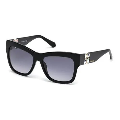 Swarovski Sunglasses SW 141 01B Shiny Black / Gradient Smoke 54mm SK0141