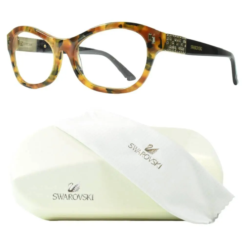 Swarovski Charlize SW5077 052 Womens Full Rim Oval Havana Optical Frame