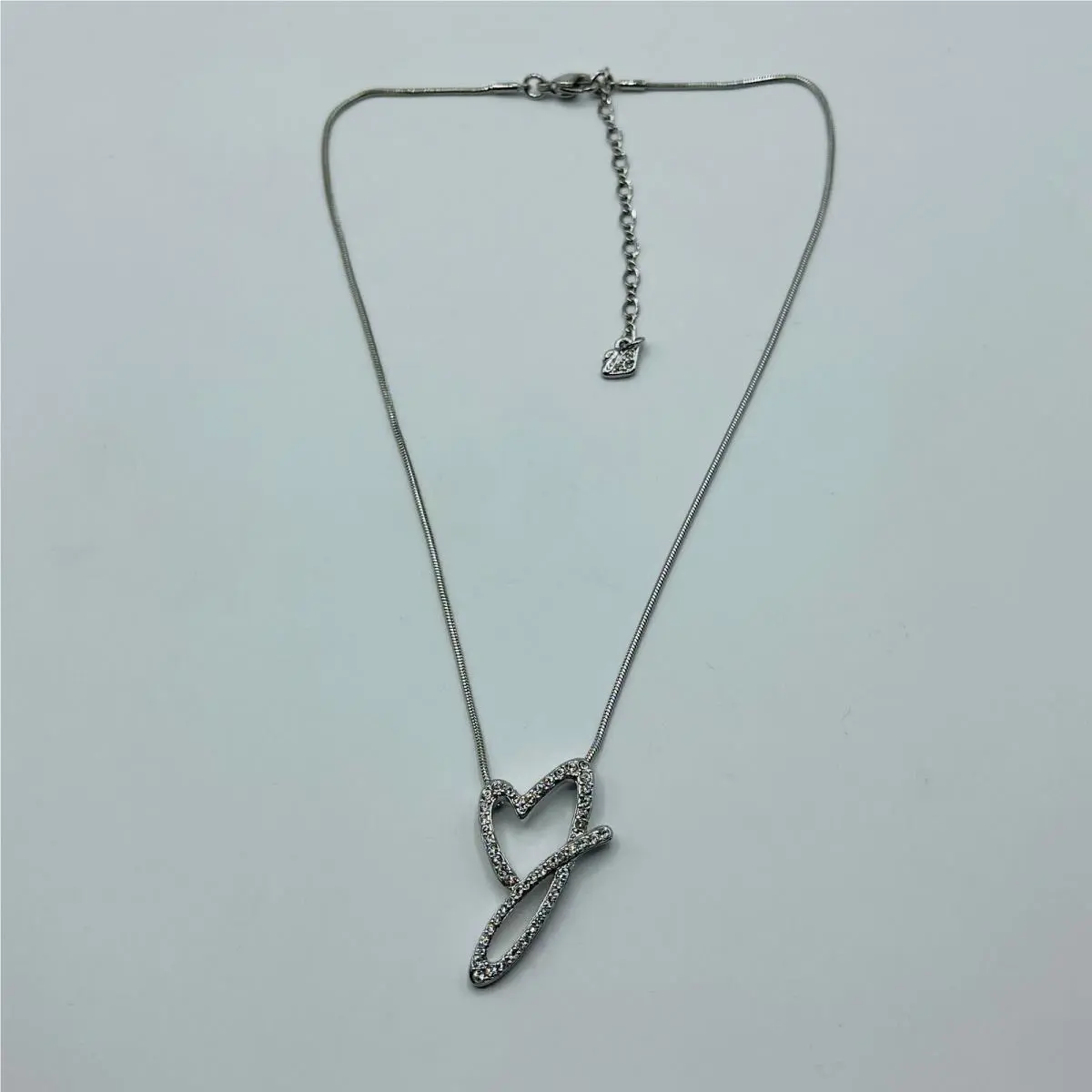 Swarovski Women`s Jewel Encrusted Silver Heart Necklace 884645