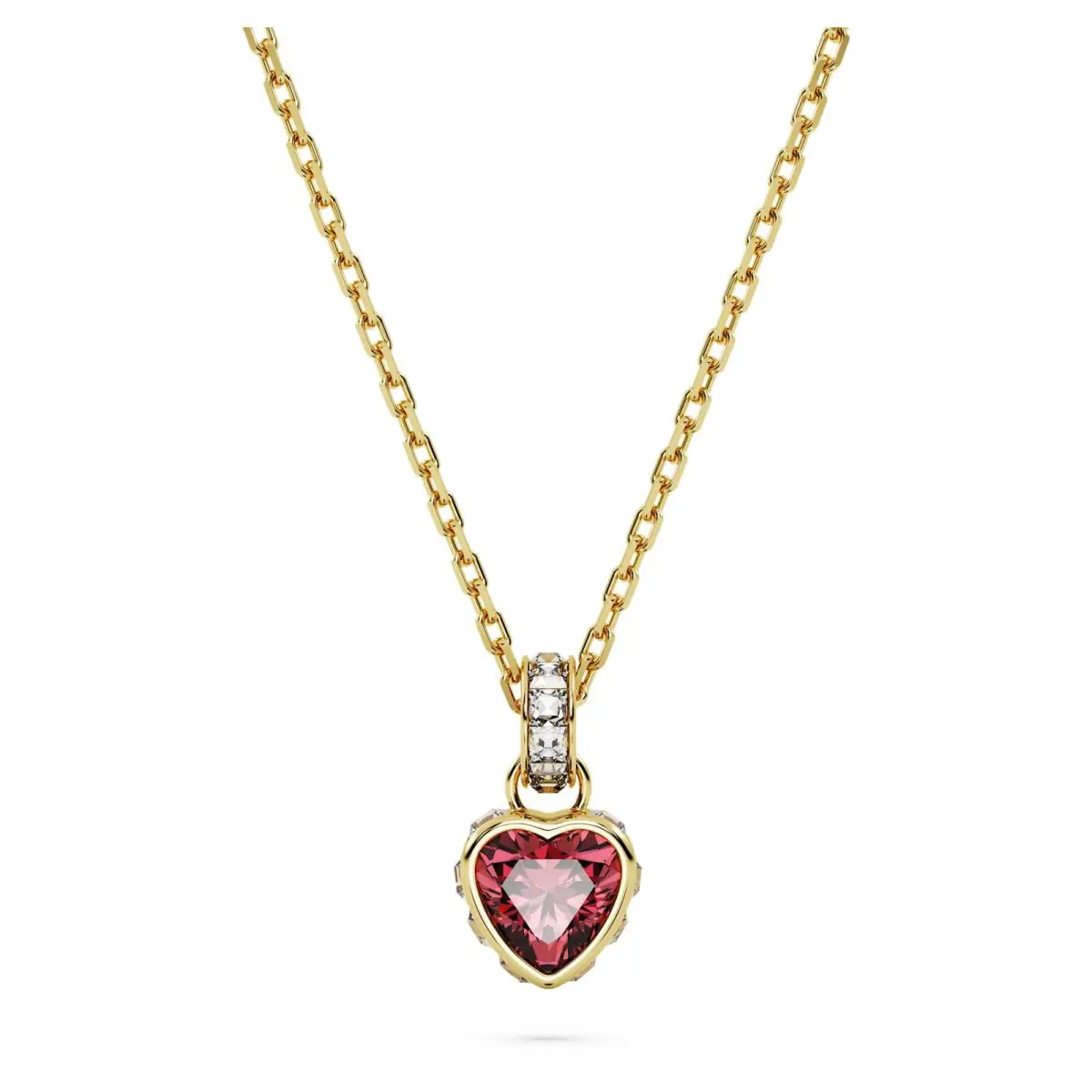 Swarovski Chroma Pendant Necklace Heart Red Gold-tone Plated 5648750