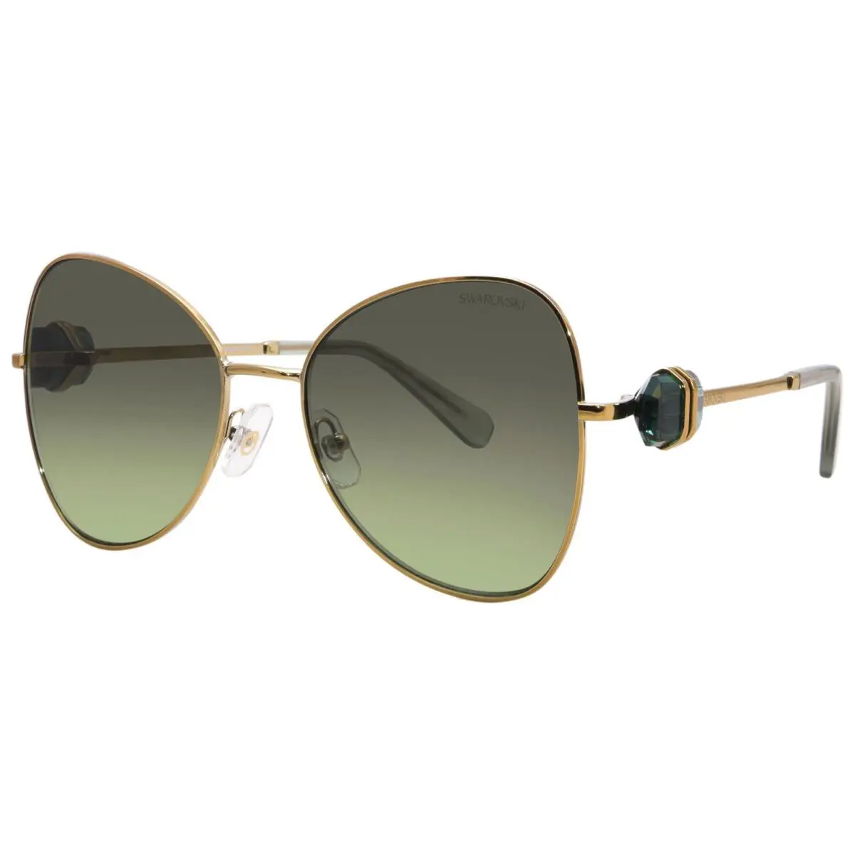 Swarovski SK7002 40032A Sunglasses Women`s Gold Yellow/brown Cat Eye 57mm