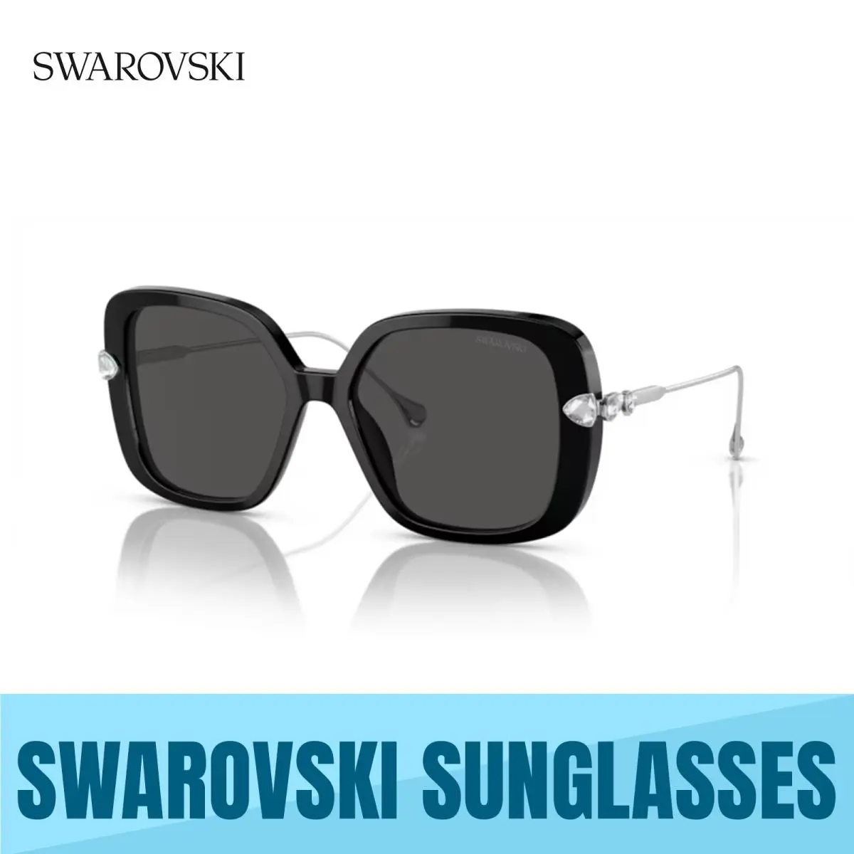 Swarovski 0SK6011 103887 Black-dark Grey Lens Sunglasses 55MM