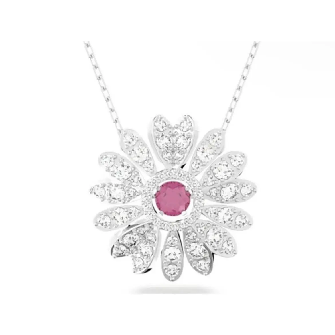 Crystal Eternal Dancing Flower Pendant Pink Clear Rhodium-plated by Swarovski
