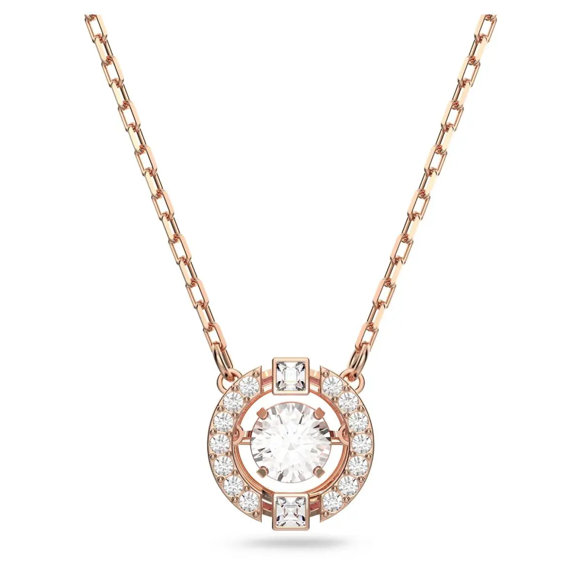 Swarovski Una Necklace Round Cut White Rose Gold-tone Plated 5272364