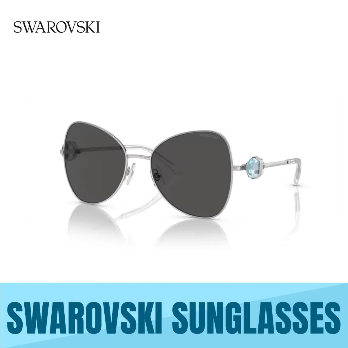 Swarovski 0SK7002 400187 Silver Frame-dark Grey Sunglasses 57MM