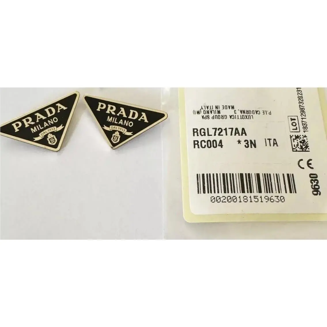 Prada 13ZS 14ZS Sunglasses Logo Replacement Parts Triangle Black Gold 1-Pair