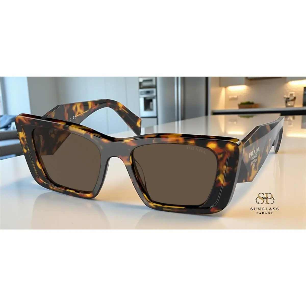 Prada PR 08YS 01V8C1 Havana Honey Dark Brown 51 mm Women`s Sunglasses