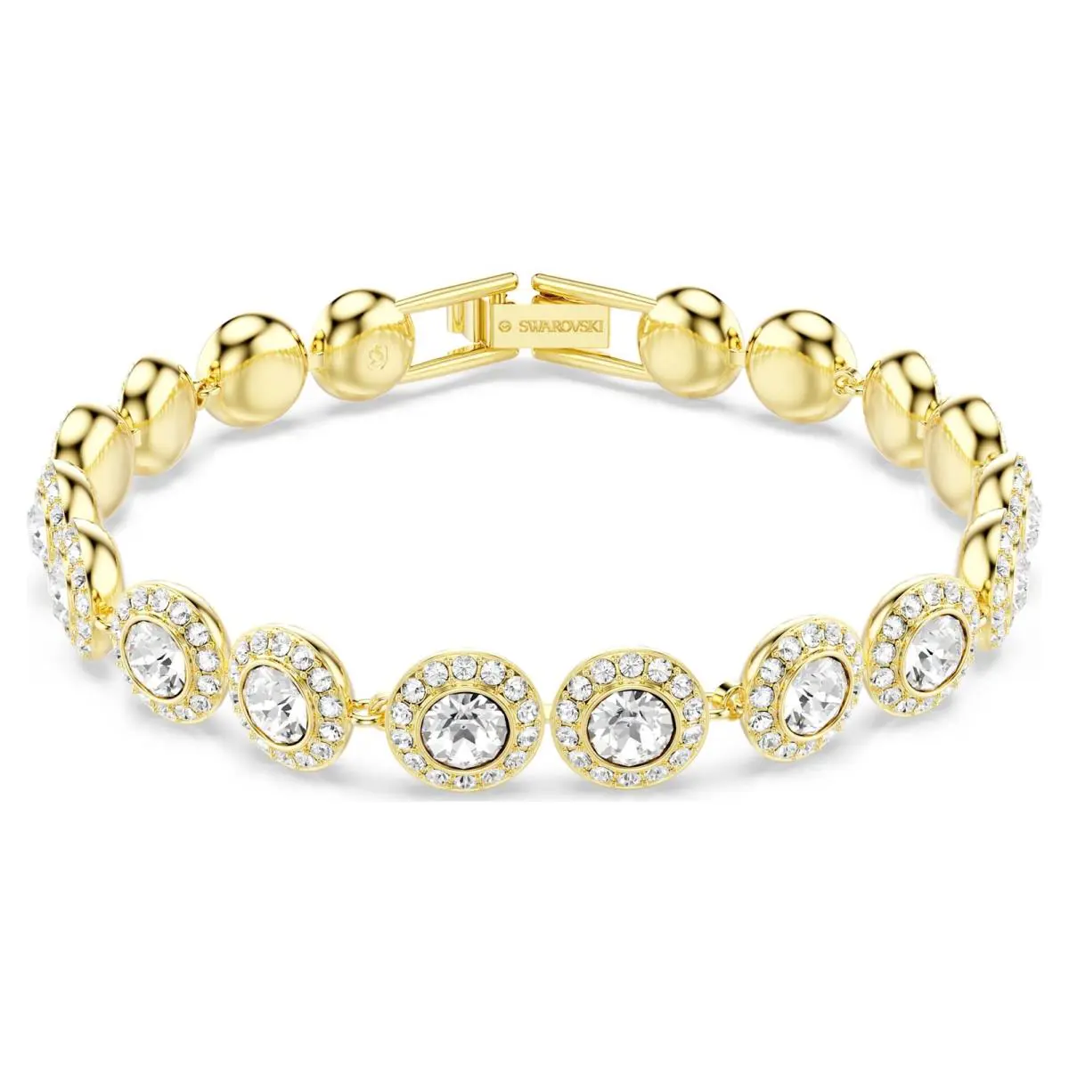 Swarovski Una Angelic Tennis Bracelet Round Cut Pavé Medium White Gold-tone
