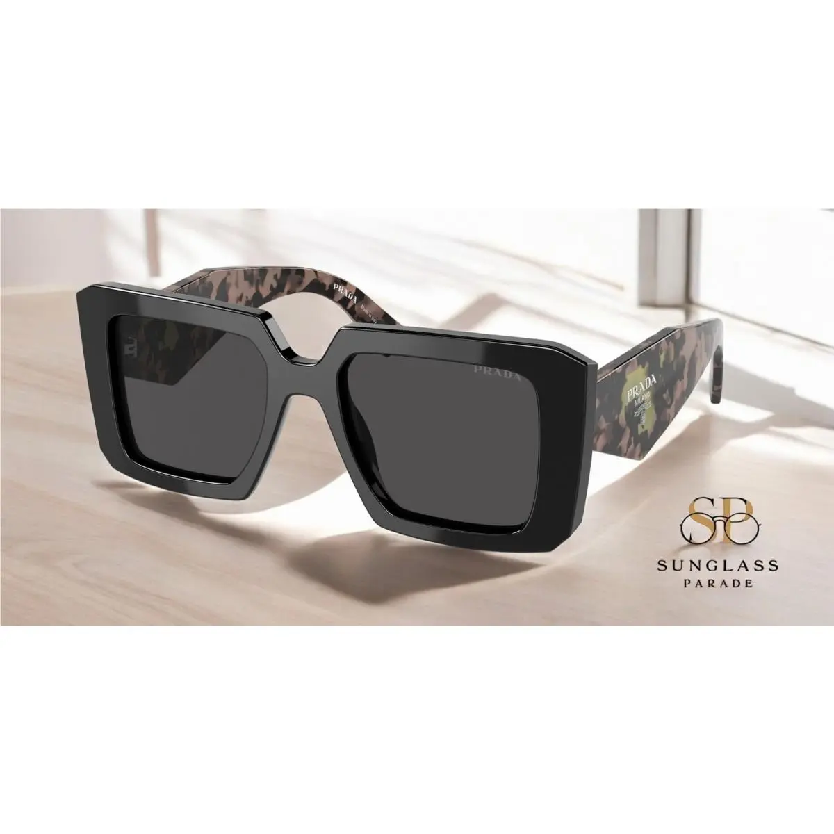 Prada PR 23YS 1AB5S0 Black Dark Grey 51 mm Women`s Sunglasses
