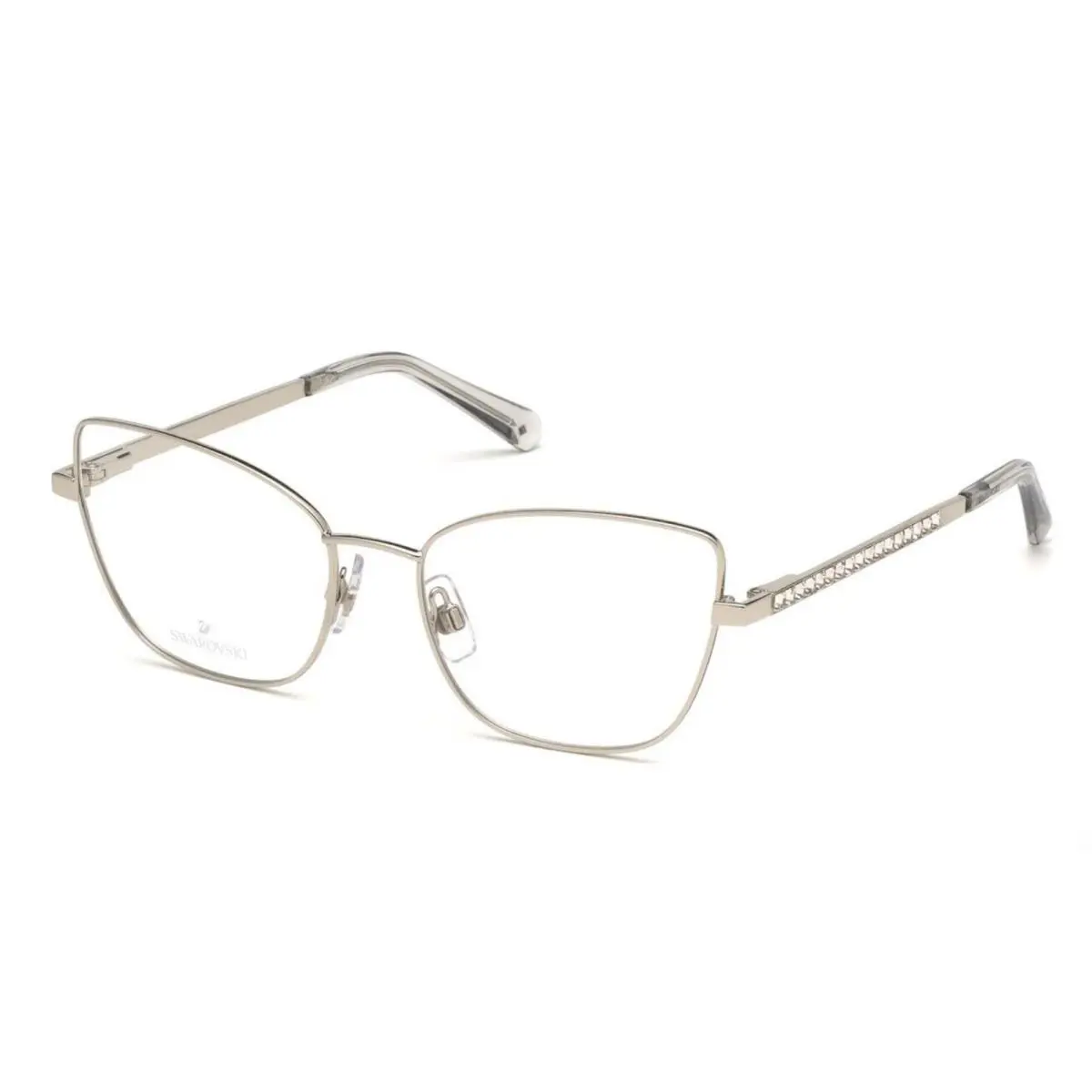 Swarovski Eyeglasses SK 5287 016 54-17 140 Shiny Silver Frames with Crystals