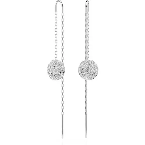 Sublima Drop Earrings White Rhodium Plated by Swarovski
