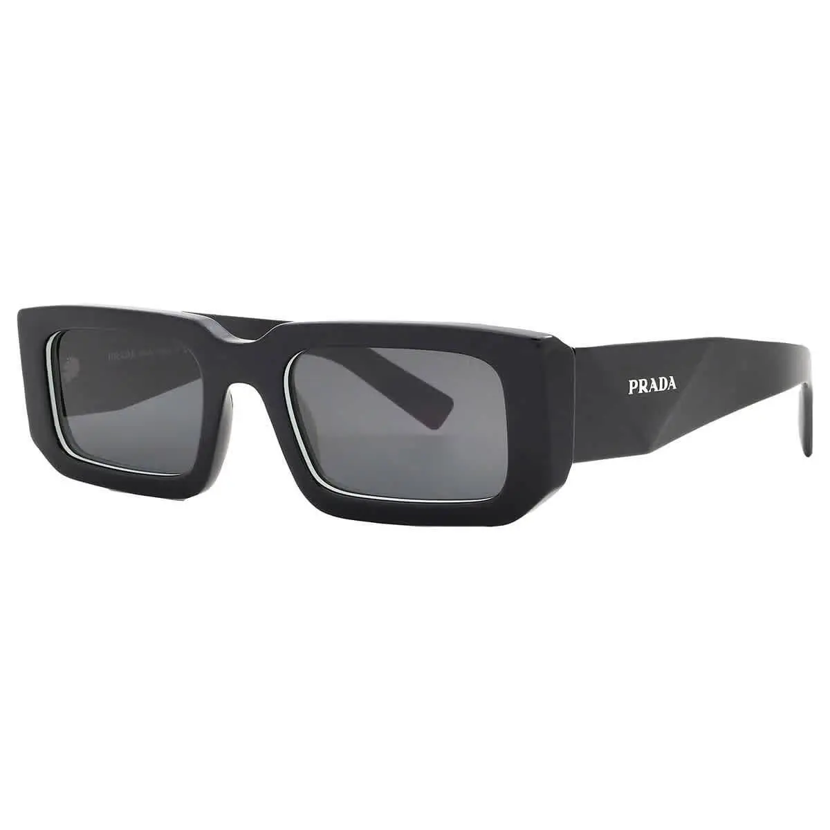 Dark Grey Rectangular Men`s Sunglasses PR 06YS 09Q5S0 53 PR 06YS 09Q5S0 53 by Prada