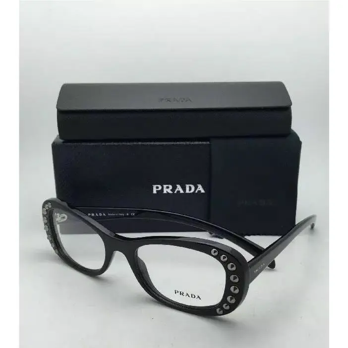 Prada Eyeglasses Vpr 21R 1AB-1O1 51-19 140 Shiny Black Frames W/clear Lenses