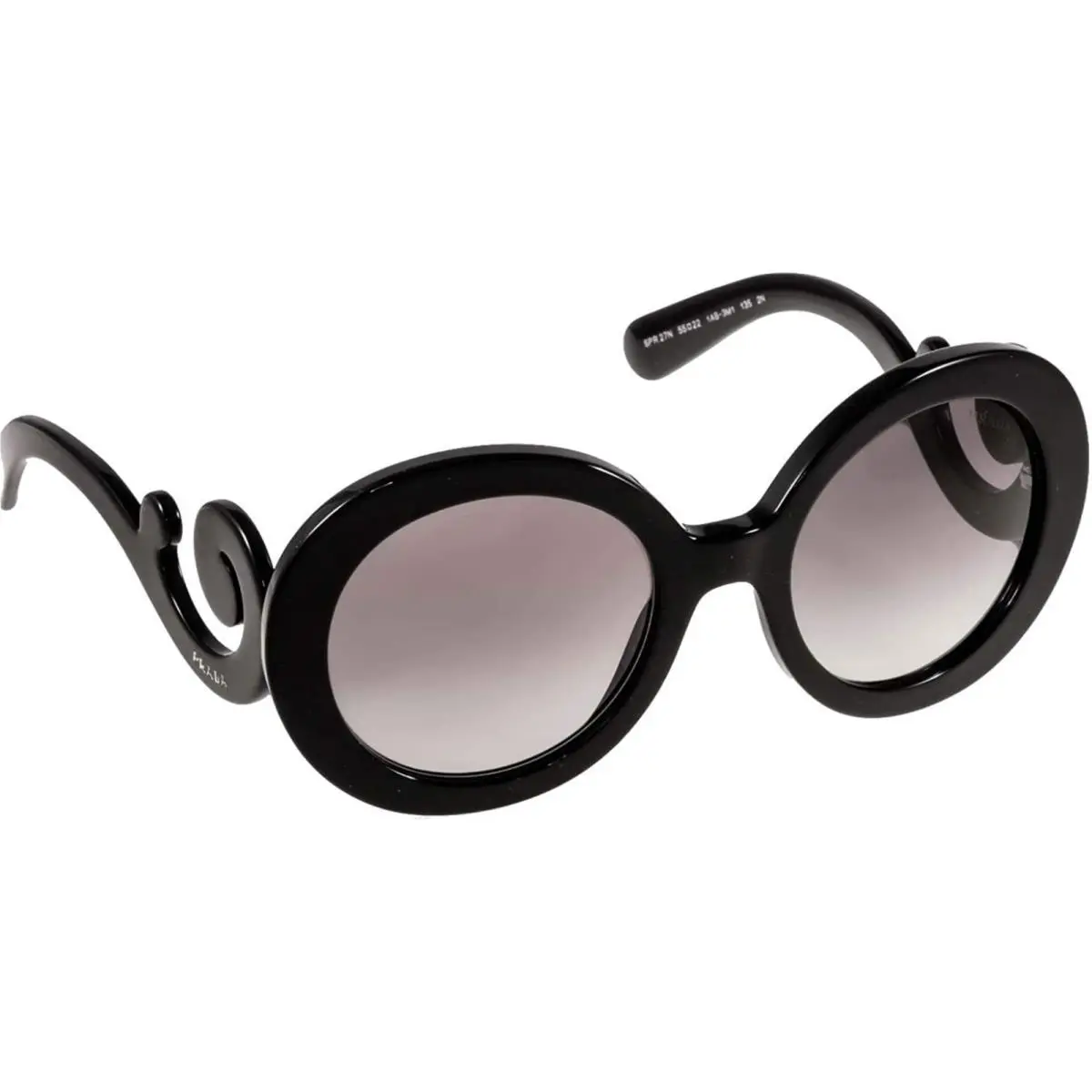 Prada SPR27N-A 1AB-3M1 55mm Black Baroque Sunglasses Italy